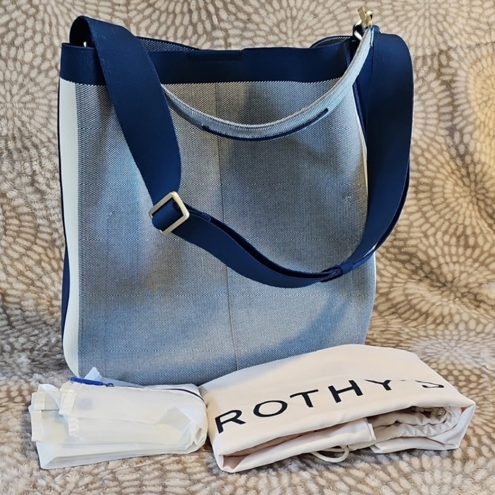 Rothy's Blue and White Bucket Bag
